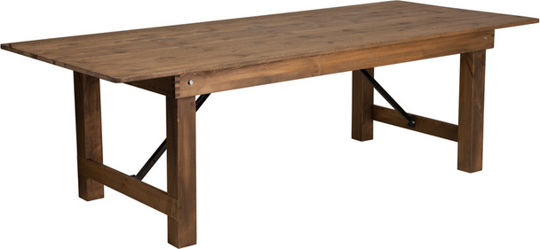 40" Wide Hercules Antique Rustic Solid Pine Folding Farm Tables-8 Foot Long