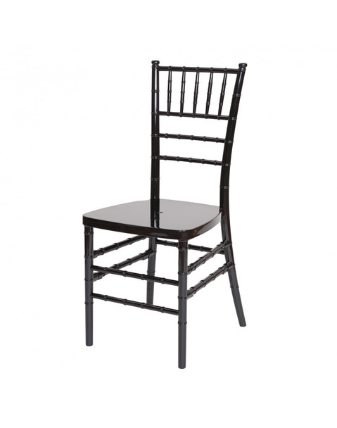 Rhino Resin Chiavari Chair with Steel Core - 100% Non-Recycled Virgin Resin, Resistant To Warping & Fading (Black)