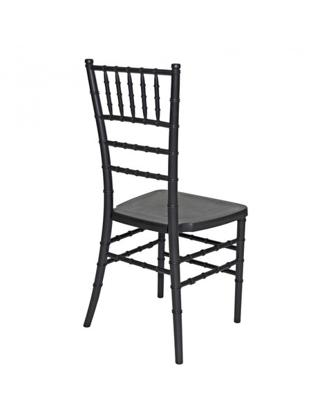 Rhino Resin Chiavari Chair with Steel Core - 100% Non-Recycled Virgin Resin, Resistant To Warping & Fading (Black)