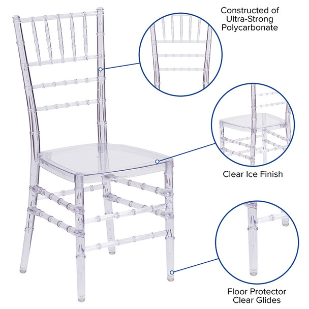 Elegance Crystal Ice Stacking Chiavari Chair