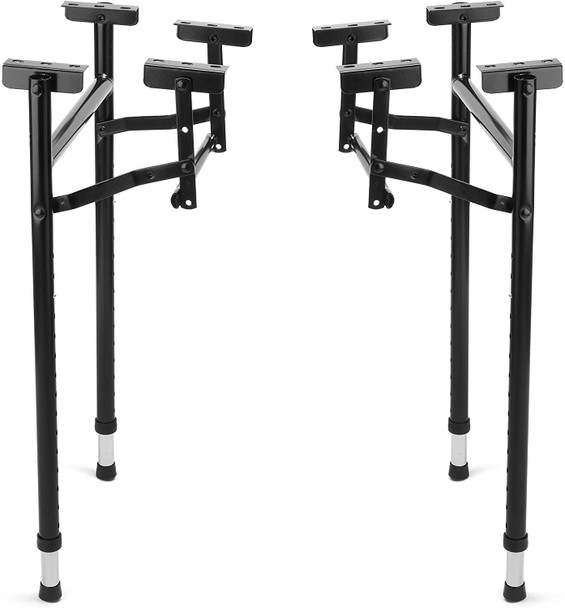 14" Wide Replacement Adjustable Height H-Style Steel Folding Table Legs - 2 Pack