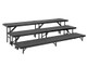 Grey 3 Level Multi-Level Tapered Portable Stage Risers With Carpeted Surface