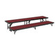 Red 2 Level Multi-Level Tapered Portable Stage Risers With Carpeted Surface