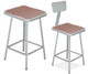 Square Science Lab Stools With Optional Backrest