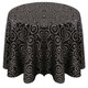 Metallic Scroll Art Deco Jacquard Tablecloth Linen-Black