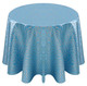 Metallic Scroll Art Deco Jacquard Tablecloth Linen-Turquoise
