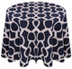 Liberty Key Geometric Print Polyester Tablecloth Linen-Navy