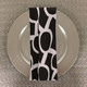 Dozen (12-pack) Liberty Key Geometric Print Polyester Table Napkins-Black