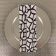 Dozen (12-pack) Retro Cirque Geometric Print Polyester Table Napkins-Black