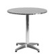 Aluminum Indoor/Outdoor Table Set with Slat Chairs-27.5"Round