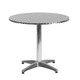 Aluminum Indoor/Outdoor Table Set with Slat Chairs-31.5"Round