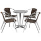 Aluminum Indoor/Outdoor Table Set with Rattan Chairs