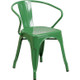 Indoor/Outdoor Metal Bistro Tolix Stacking Chairs with Arms-Green
