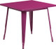 Indoor/Outdoor Cafe Metal 31.5"Square Cafe Table-Purple