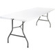 RhinoLite Fold In Half Rectangle Plastic Folding Table, Locking Steel Frame