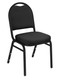 Dome Top Fabric Padded Stacking Chair By National Public Seating, 9200 Series-Black with Black Frame
