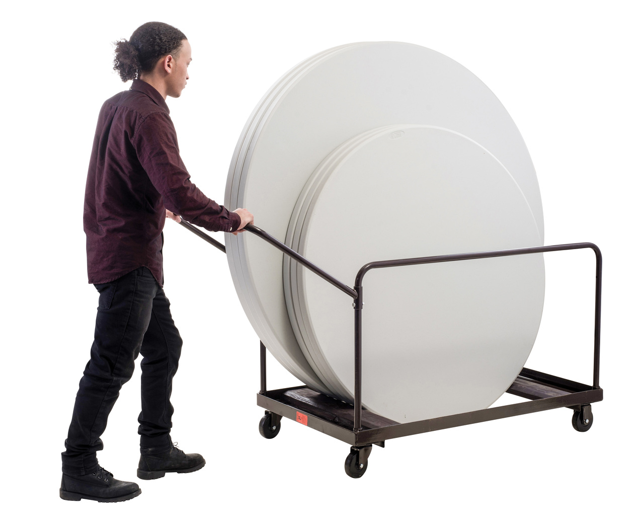 10-Capacity Edge Stack Folding Table Storage Dolly With Angled
