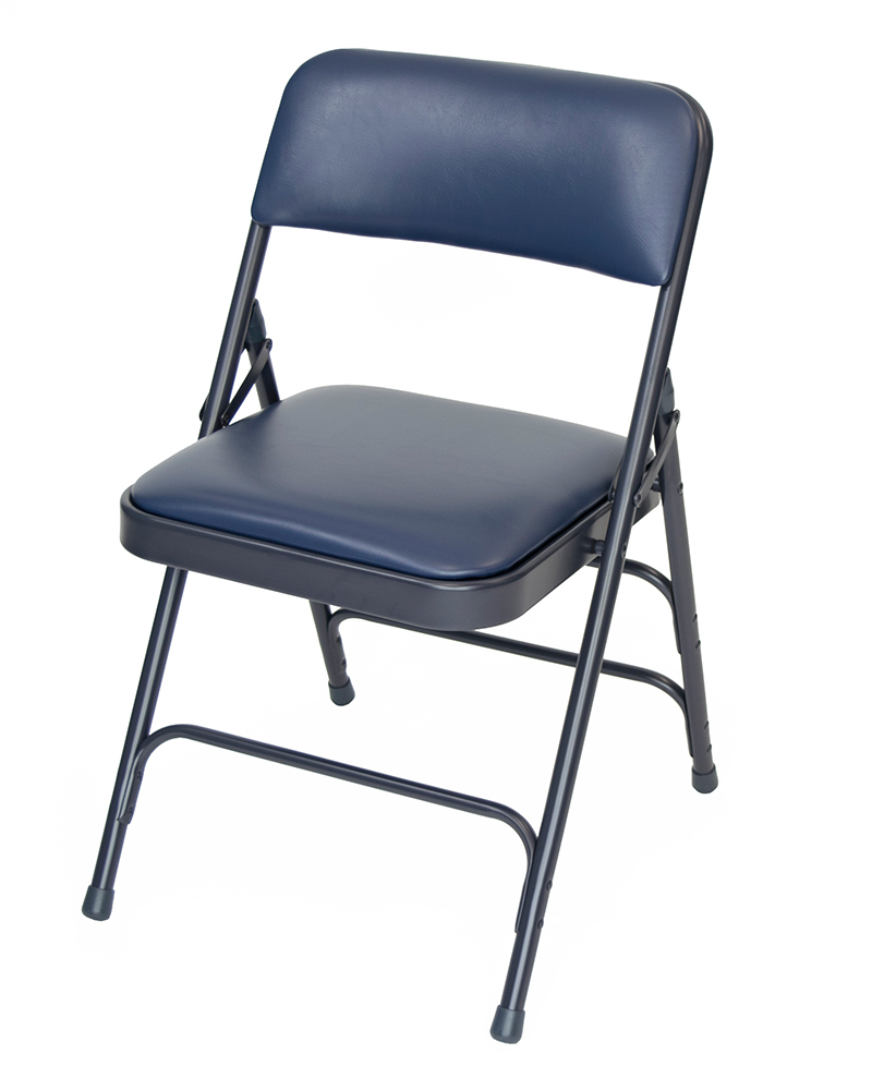 XL Series 2-Inch Vinyl Padded Folding Chair, 2 Taller Back, Quad Hinging,  Triple Cross Braces 