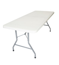 RhinoLite 30"x72" (6 ft) Rectangle Plastic Folding Table, Solid One Piece Top, Locking Steel Frame