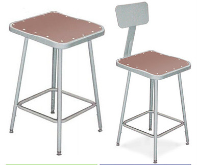 6300 Series Square Science Lab Stool with Hardboard Seat, Optional
