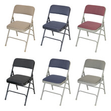 Classic Series Fabric Padded Folding Chair - Quad Hinged - Triple Cross Braced