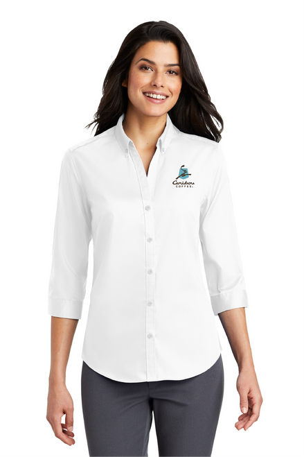 L665 - Port Authority Ladies 3/4 Sleeve SuperPro Twill Shirt