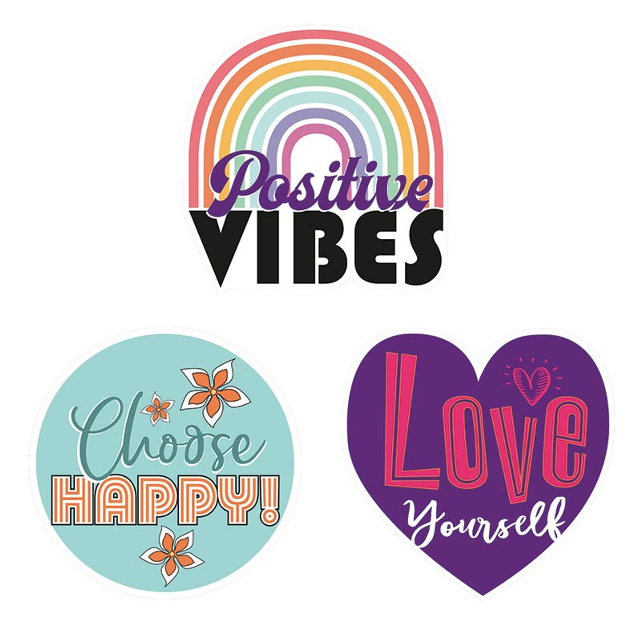 Water Bottle Stickers Set - Positive Affirmations - 3 Assorted