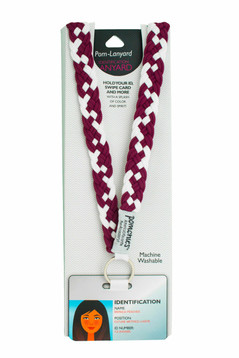 Pom Lanyard - Burgundy/White