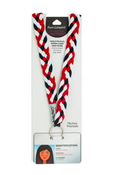 Pom Lanyard - Black/Red/White