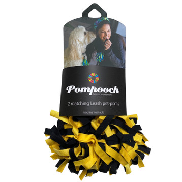 PomPooch Leash Poms - Black/Yellow Gold