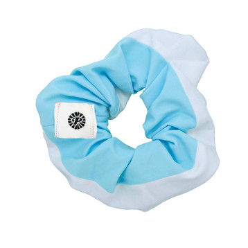 Scrunchie Single - Light Blue/White