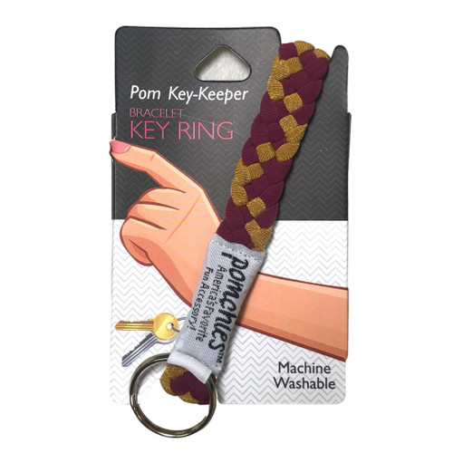 Pom Key Keeper - Burgundy/ Old Gold