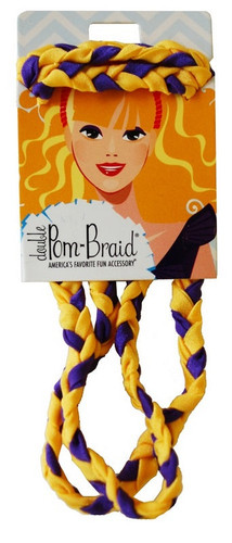 Double PomBraid Headband - Purple/Yellow Gold