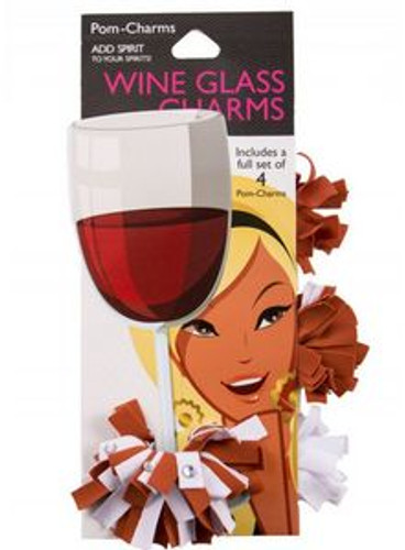 Pom-charms® Wine Glass Charms - Burnt Orange/White