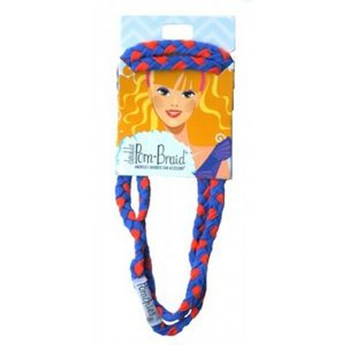 Double Pom-Braid® Headband - Fanta Orange/Royal Blue