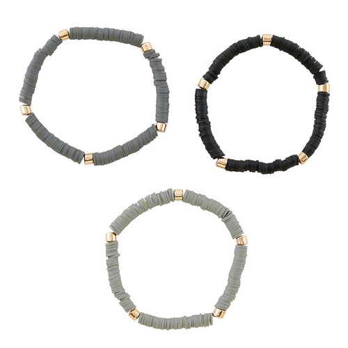 Bracelet Set - Black - 3/pk