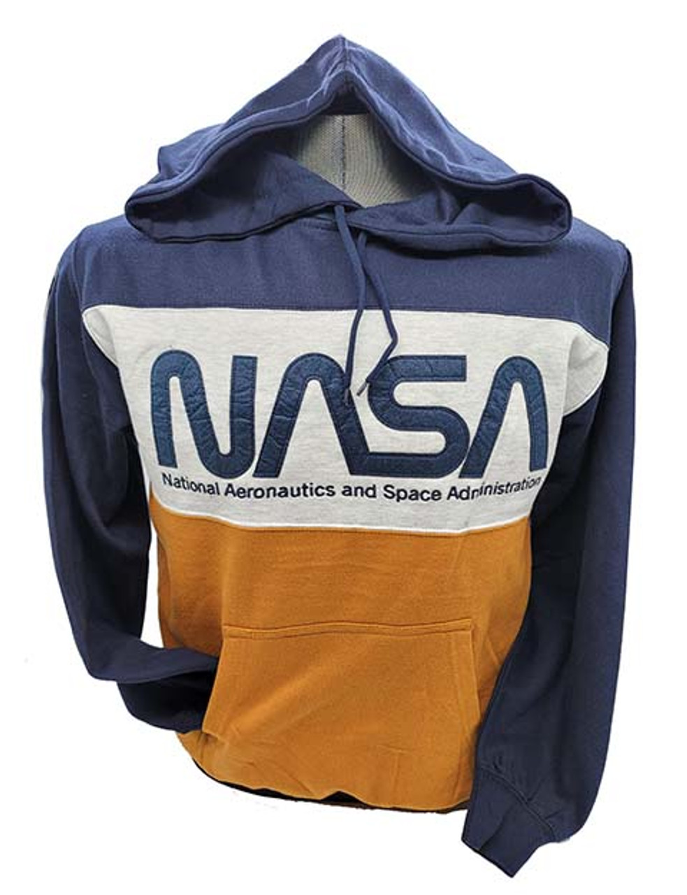 NASA WORM Tri Colored Hoodie Ash Camel Navy