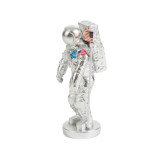 Astronaut With Flag Statue Silver Left Side Astronaut With Flag Statue Silver Left Side