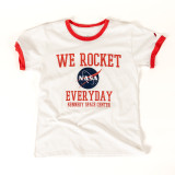 Women's We Rocket Everyday Ringer Tee White Red Women's We Rocket Everyday Ringer Tee White Red