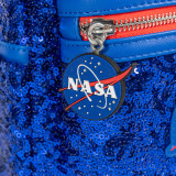 Loungefly NASA Logos Sparkle Backpack Keychain Details