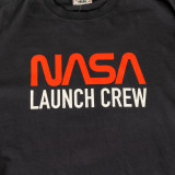 NASA Launch Crew Tee Black Close Up