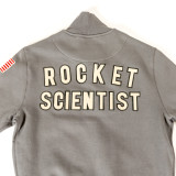 NASA Rocket Scientist Zip Up Sweatshirt Grey Back