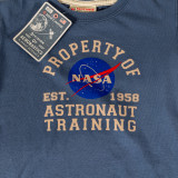 Youth Astronaut Training Tee Washed Blue Close Up