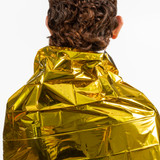 Person Wearing Kennedy Space Center Space Blanket