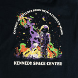 Youth Primary Astronaut Glow In The Dark Tee Navy Close Up