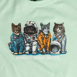 Youth Kennedy Space Center Space Cats Tee Spearmint Close Up