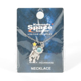 3D Astronaut Birthstone Necklace March Packaging Plastic