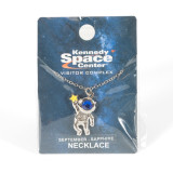 3D Astronaut Birthstone Necklace September Packaging Plastic