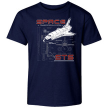 Youth Shuttle Blue Print Tee