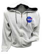 Basic NASA Meatball Zip Up Hoodie Ash Grey